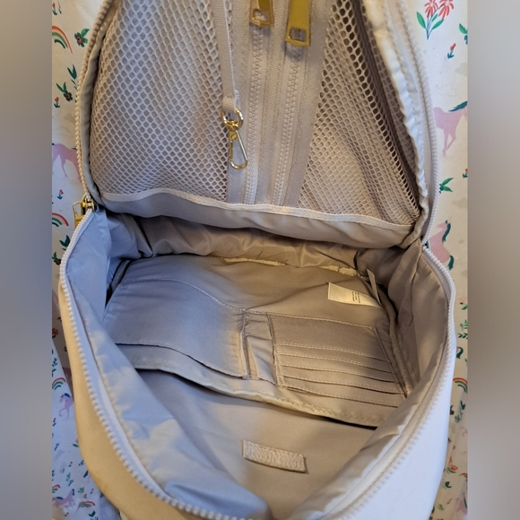 Isaac Mizrahi Pastel Color Block Nylon Neutral Boho School Backpack Purse Bag - Picture 8 of 13